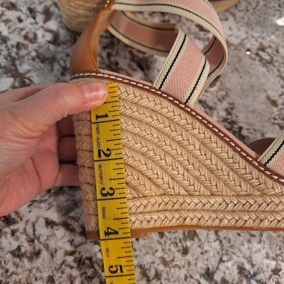 Tory Burch Frieda Platform Wedge‎ Espadrille Open Toe Sandals Heels  size 10M - Picture 11 of 12